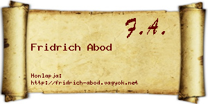 Fridrich Abod névjegykártya